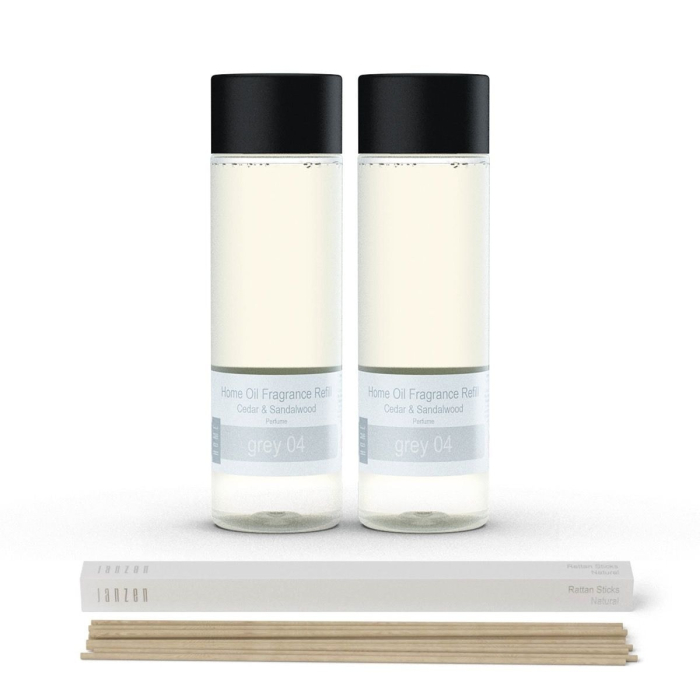 Janzen Home Fragrance Refill Grey 04 2-pack Incl. Gratis Sticks - 2x200ml
